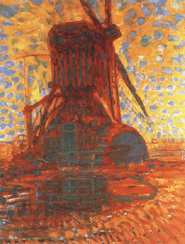molen mill the winkel mill in sunlight,1908, Piet Mondrian